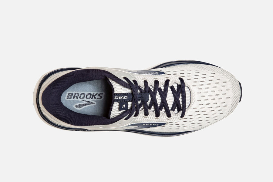 Brooks Running Shoes Mens White/Black - Dyad 11 Road - 9510-FIGRO